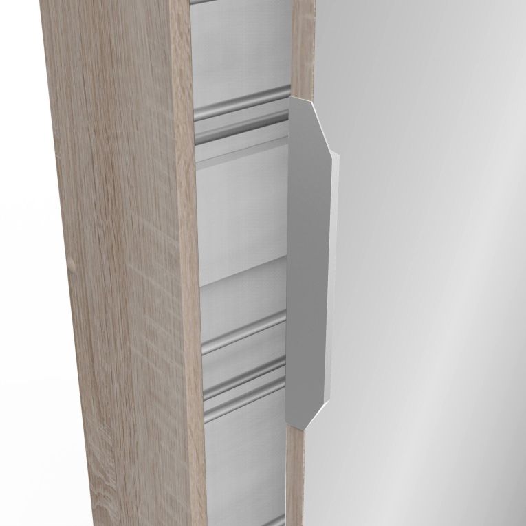Scarpiera Drome, Mobile portascarpe, Armadio da ingresso multiuso, Mobiletto per calzature, 50x20 h181 cm, Rovere