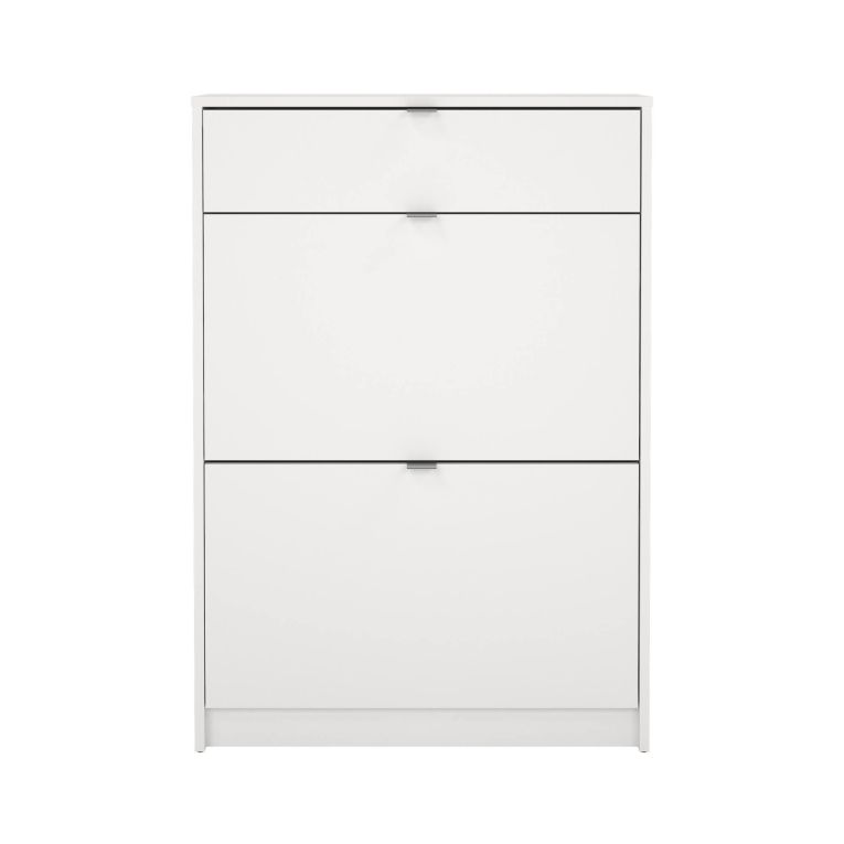 Scarpiera Edith, Mobile portascarpe, Armadio da ingresso multiuso, Mobiletto per calzature, 24x70 h101 cm, Bianco