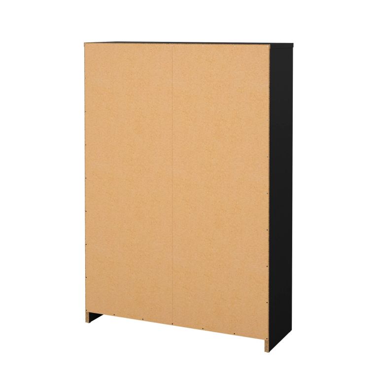 Scarpiera Edith, Mobile portascarpe, Armadio da ingresso multiuso, Mobiletto per calzature, 24x70 h101 cm, Nero