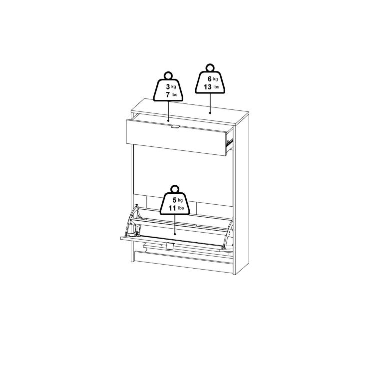 Scarpiera Edith, Mobile portascarpe, Armadio da ingresso multiuso, Mobiletto per calzature, 24x70 h101 cm, Nero