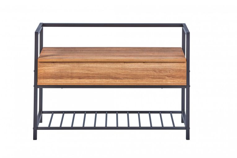 Scarpiera Euskirchen, Mobile portascarpe, Armadio da ingresso multiuso, Mobiletto per calzature, 90x61 h39 cm, Quercia