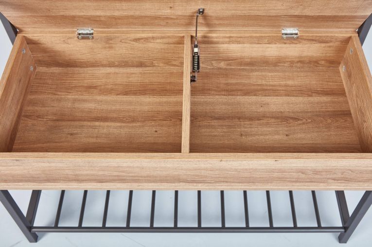 Scarpiera Euskirchen, Mobile portascarpe, Armadio da ingresso multiuso, Mobiletto per calzature, 90x61 h39 cm, Quercia