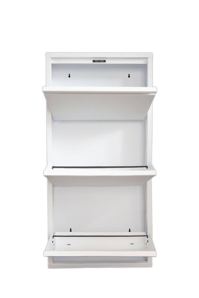 Scarpiera funzionale 3 ante bianca 50x104h cm in metallo - Alexa