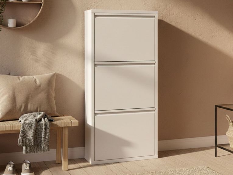 Scarpiera funzionale 3 ante bianca 50x104h cm in metallo - Alexa