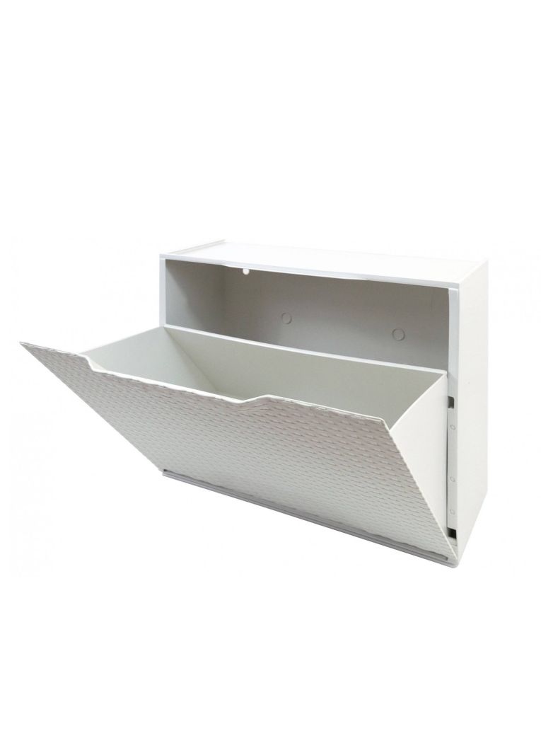 Scarpiera Gouvry, Porta scarpe salvaspazio , Scarpiera da ingresso , Armadio scarpiera a 1 anta, 100% Made in Italy, 51x17h40 cm, Bianco