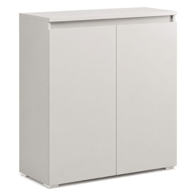 Scarpiera Grigio Chiaro 3 Ripiani 2 Ante 80x37x102h cm, Gola per Apertura Ante Made in Italy - Astrina
