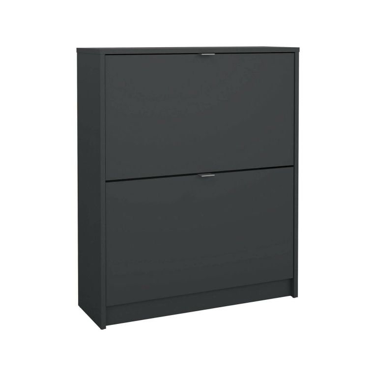Scarpiera Hughette, Mobile portascarpe, Armadio da ingresso multiuso, Mobiletto per calzature, 24x70 h85 cm, Grigio