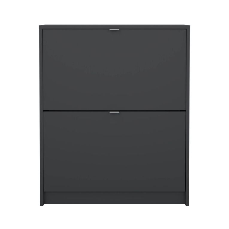 Scarpiera Hughette, Mobile portascarpe, Armadio da ingresso multiuso, Mobiletto per calzature, 24x70 h85 cm, Grigio