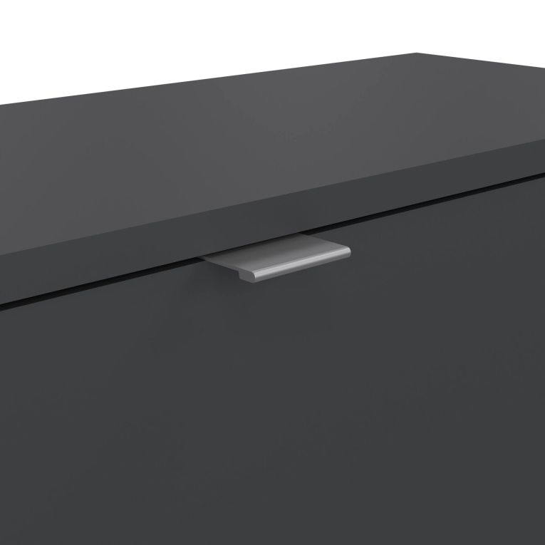 Scarpiera Hughette, Mobile portascarpe, Armadio da ingresso multiuso, Mobiletto per calzature, 24x70 h85 cm, Grigio