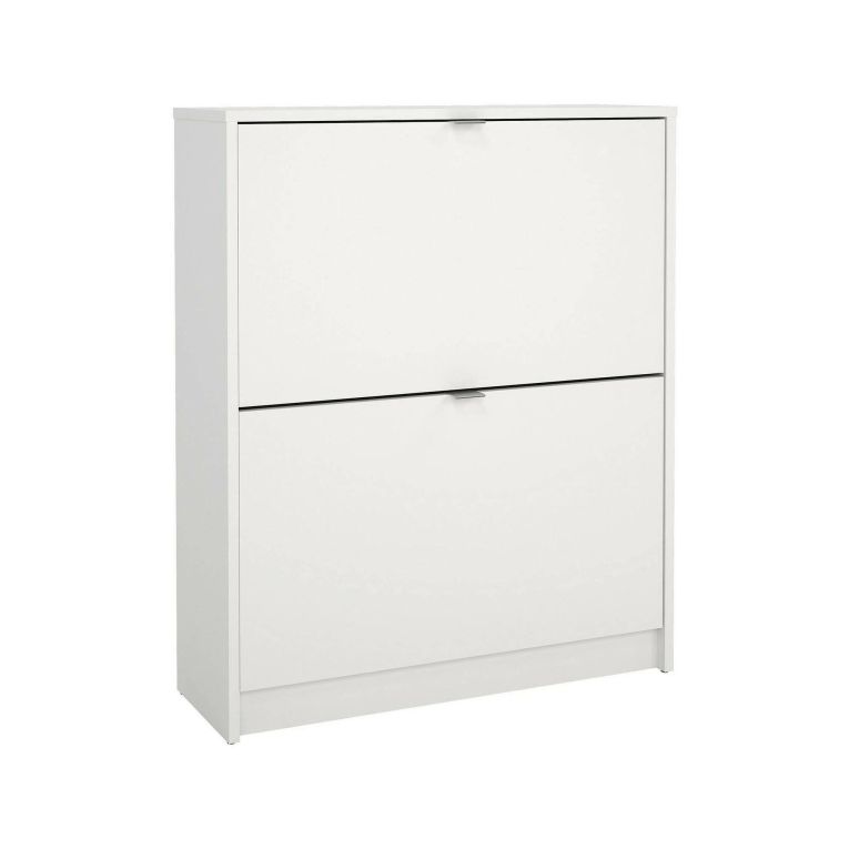 Scarpiera Hughette, Mobile portascarpe, Armadio da ingresso multiuso, Mobiletto per calzature, 70x24 h85 cm, Bianco