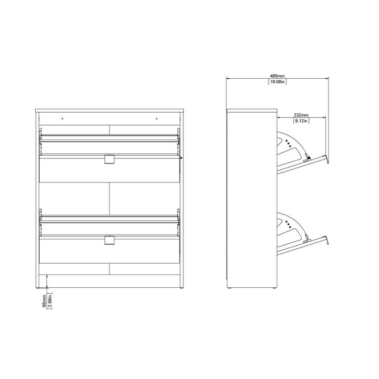 Scarpiera Hughette, Mobile portascarpe, Armadio da ingresso multiuso, Mobiletto per calzature, 70x24 h85 cm, Bianco