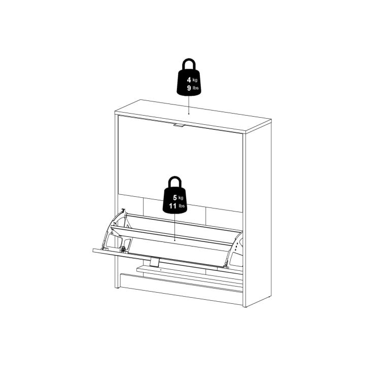 Scarpiera Hughette, Mobile portascarpe, Armadio da ingresso multiuso, Mobiletto per calzature, 70x24 h85 cm, Bianco