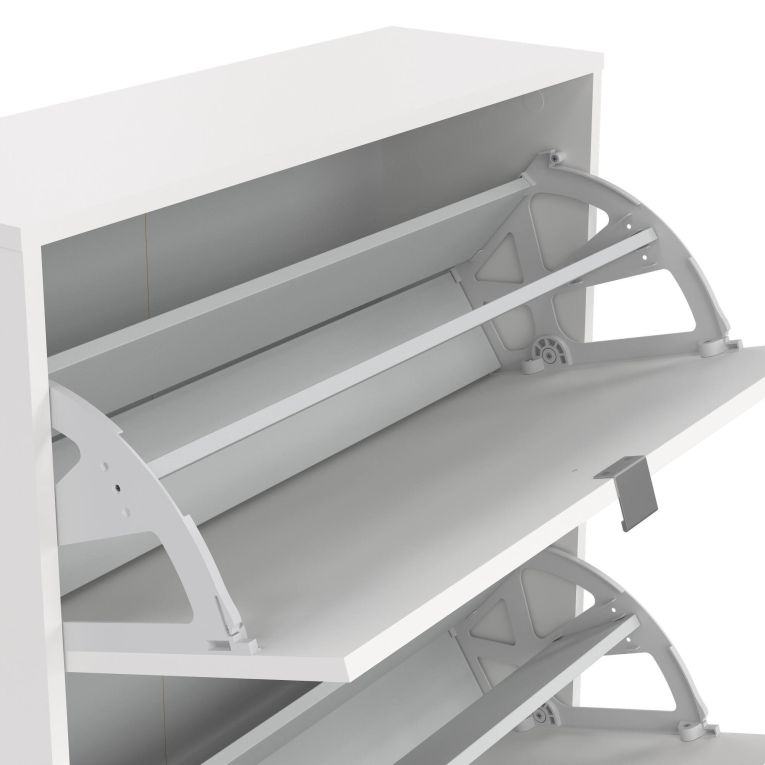 Scarpiera Hughette, Mobile portascarpe, Armadio da ingresso multiuso, Mobiletto per calzature, 70x24 h85 cm, Bianco