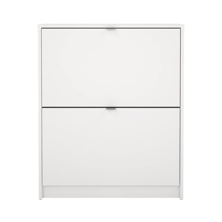 Scarpiera Hughette, Mobile portascarpe, Armadio da ingresso multiuso, Mobiletto per calzature, 70x24 h85 cm, Bianco
