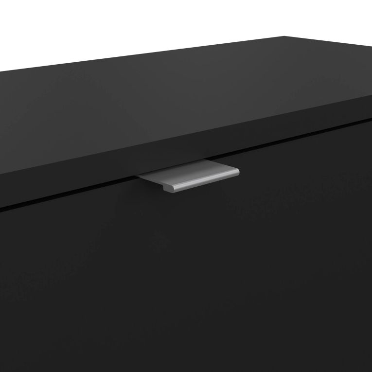 Scarpiera Hughette, Mobile portascarpe, Armadio da ingresso multiuso, Mobiletto per calzature, 70x24 h85 cm, Nero