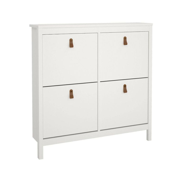Scarpiera Laurence, Mobile portascarpe, Armadio da ingresso multiuso, Mobiletto per calzature, 25x103 h103 cm, Bianco