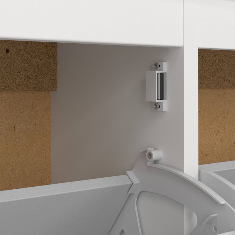 Scarpiera Laurence, Mobile portascarpe, Armadio da ingresso multiuso, Mobiletto per calzature, 25x103 h103 cm, Bianco