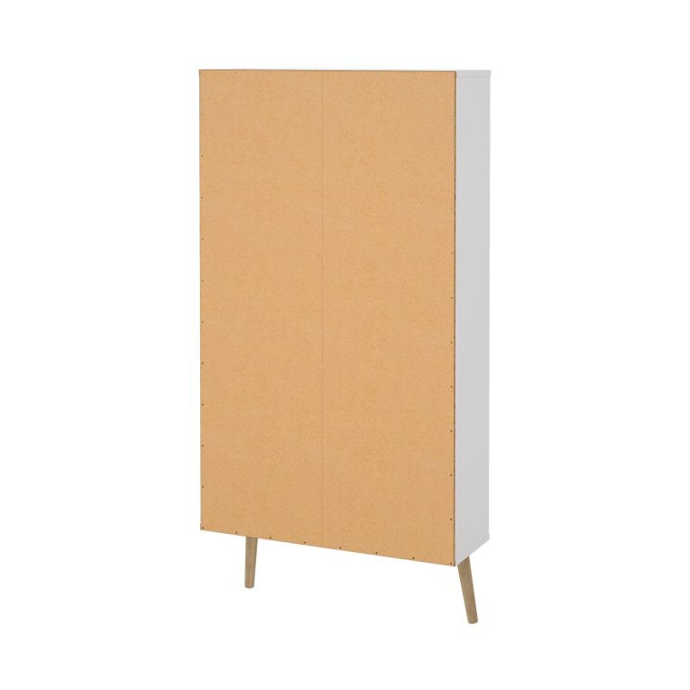 Scarpiera Lillian, Mobile portascarpe, Armadio da ingresso multiuso, Mobiletto per calzature, 24x70 h139 cm, Bianco