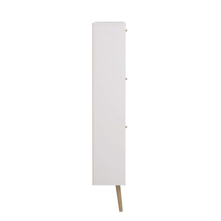 Scarpiera Lillian, Mobile portascarpe, Armadio da ingresso multiuso, Mobiletto per calzature, 24x70 h139 cm, Bianco