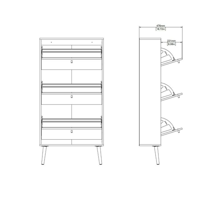 Scarpiera Lillian, Mobile portascarpe, Armadio da ingresso multiuso, Mobiletto per calzature, 24x70 h139 cm, Grigio