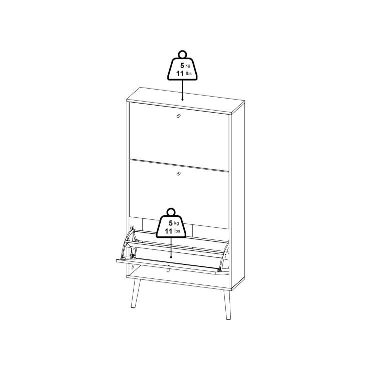Scarpiera Lillian, Mobile portascarpe, Armadio da ingresso multiuso, Mobiletto per calzature, 24x70 h139 cm, Grigio