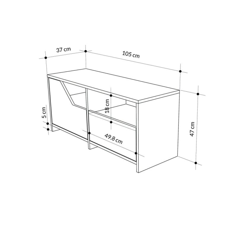 Scarpiera Maelstrom, Mobile portascarpe, Armadio da ingresso multiuso, Mobiletto per calzature, 105x37 h47 cm, Grigio e Bianco