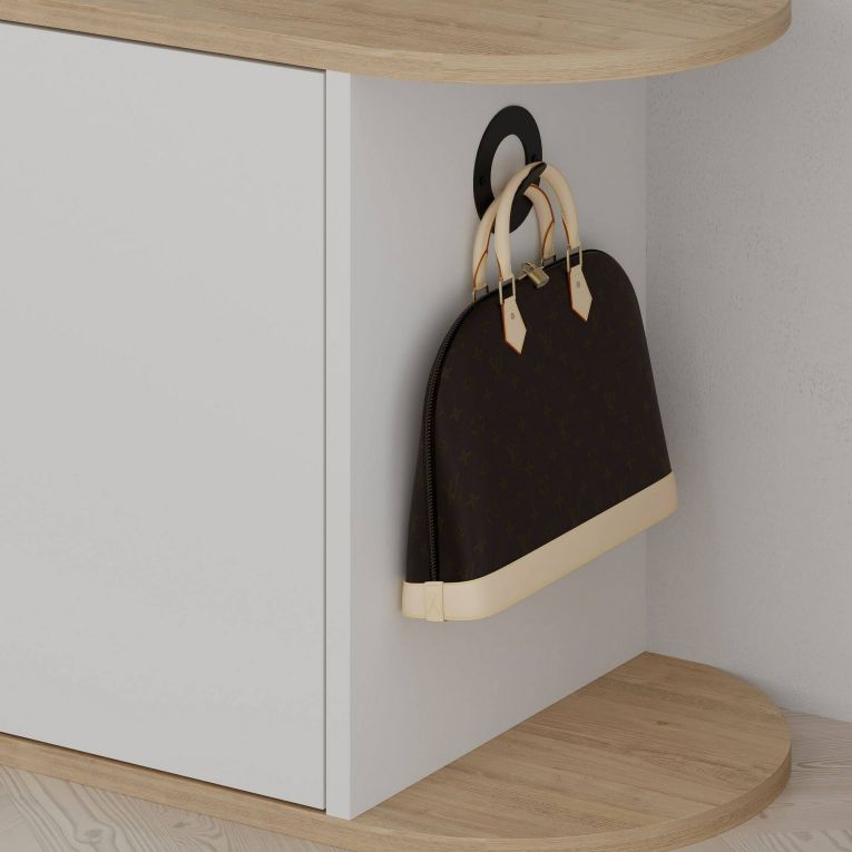 Scarpiera Marathus, Mobile portascarpe, Armadio da ingresso multiuso, Mobiletto per calzature, 104x37 h50 cm, Quercia e Bianco