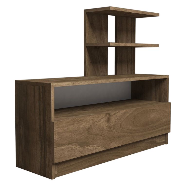 Scarpiera Marrone Noce 4 Ripiani 12 Paia 100x30x85h cm, Un'anta - Sinni