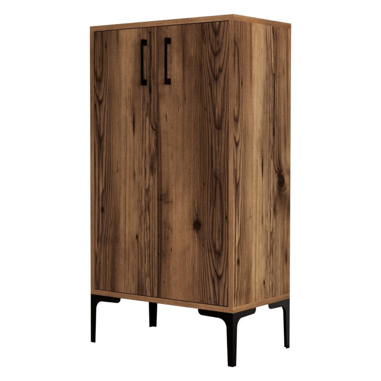 Scarpiera Marrone Noce 4 Ripiani 8 Paia 60x35x111h cm, 2 Ante - Cavalieri