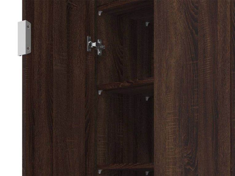 Scarpiera Marrone Noce 6 Ripiani 2 Ante 60x33x191.5h cm, Maniglie Incluse - Delizia