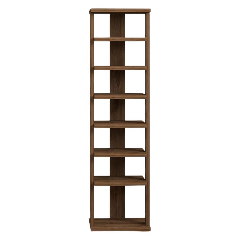 Scarpiera Marrone Noce 8 Paia 8 Ripiani 30x30x110h cm, 7 Vani - Soddi