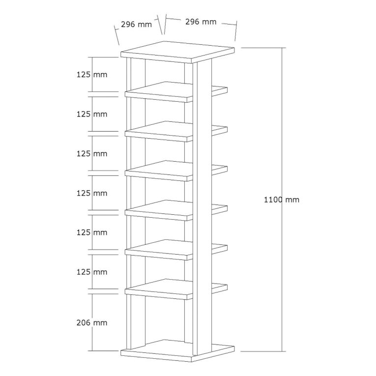 Scarpiera Marrone Noce 8 Paia 8 Ripiani 30x30x110h cm, 7 Vani - Soddi