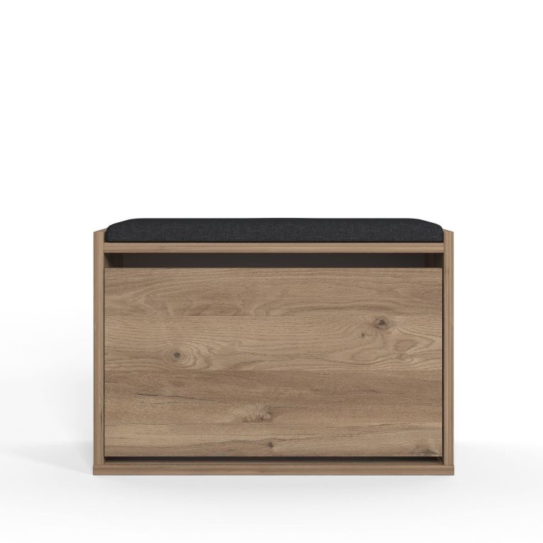 Scarpiera Marrone Quercia un Ripiano 2 Vani 65x43.5x32h cm, Un'anta