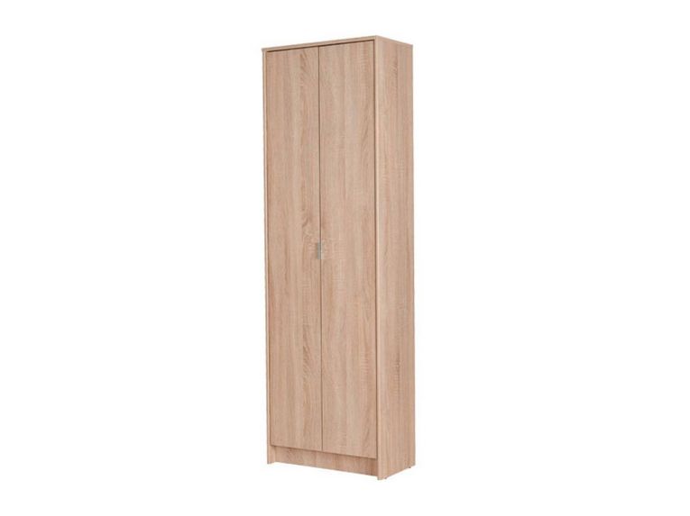 Scarpiera Marrone Rovere 6 Ripiani 2 Ante 60x33x191.5h cm, Maniglie Incluse - Delizia