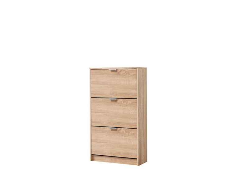 Scarpiera Marrone Rovere 6 Ripiani 3 Ante 67x28x119h cm, Maniglie Incluse - Marradi