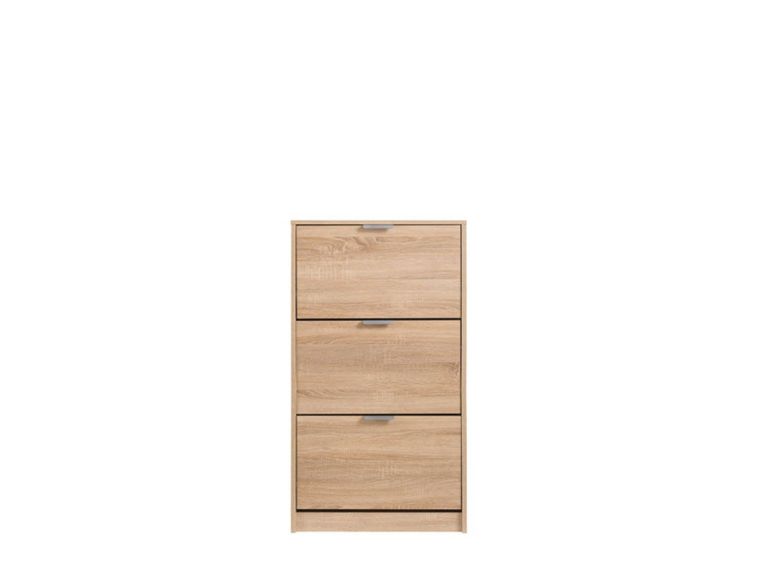 Scarpiera Marrone Rovere 6 Ripiani 3 Ante 67x28x119h cm, Maniglie Incluse - Marradi