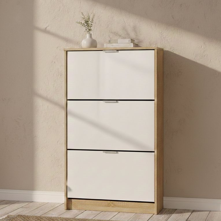 Scarpiera Marrone Rovere 6 Ripiani 6 Vani 67x28x119h cm, 3 Ante - Varna