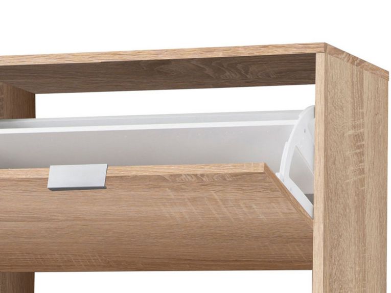 Scarpiera Marrone Rovere 8 Ripiani 4 Ante 67x28x155.5h cm, Maniglie Incluse - Santina