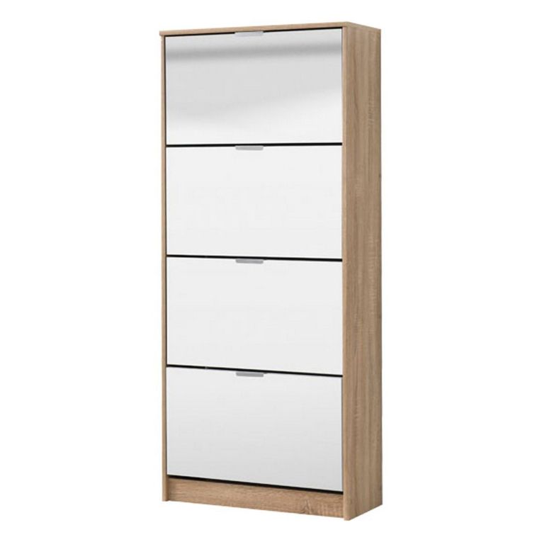 Scarpiera Marrone Rovere 8 Ripiani 8 Vani 67x28x155.5h cm, 4 Ante - Pentone