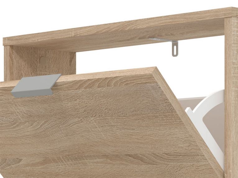 Scarpiera Marrone Rovere Chiaro 3 Ripiani 3 Ante 58x18x119h cm, Maniglie Incluse - Melle