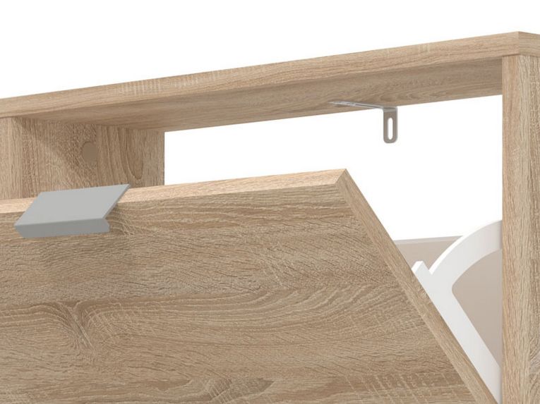 Scarpiera Marrone Rovere Chiaro un Ripiano 5 Ante 58x18x191.5h cm, kit Fissaggio a Muro Incluso - Capriolo