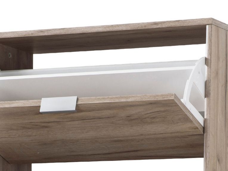 Scarpiera Marrone Rovere Grigio 10 Ripiani 5 Ante 67x28x191.5h cm, Maniglie Incluse - Sueglio