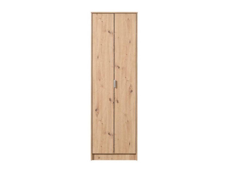 Scarpiera Marrone Rovere Nodi 6 Ripiani 2 Ante 60x33x191.5h cm, Maniglie Incluse - Delizia