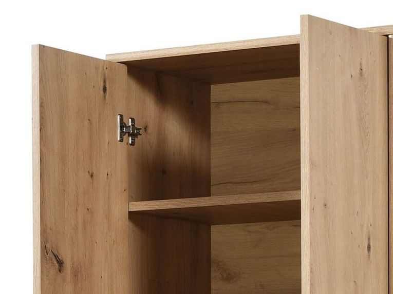 Scarpiera Marrone Rovere Nodi 6 Ripiani 2 Ante 60x33x191.5h cm, Maniglie Incluse - Delizia