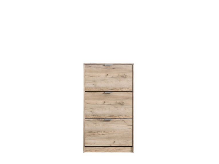 Scarpiera Marrone Rovere Nodi 6 Ripiani 3 Ante 67x28x119h cm, Maniglie Incluse - Marradi