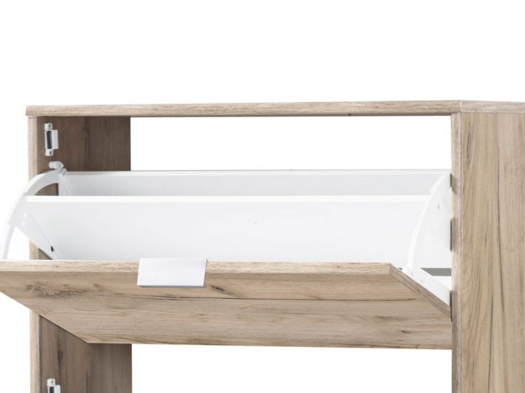 Scarpiera Marrone Rovere Nodi 6 Ripiani 3 Ante 67x28x119h cm, Maniglie Incluse - Marradi