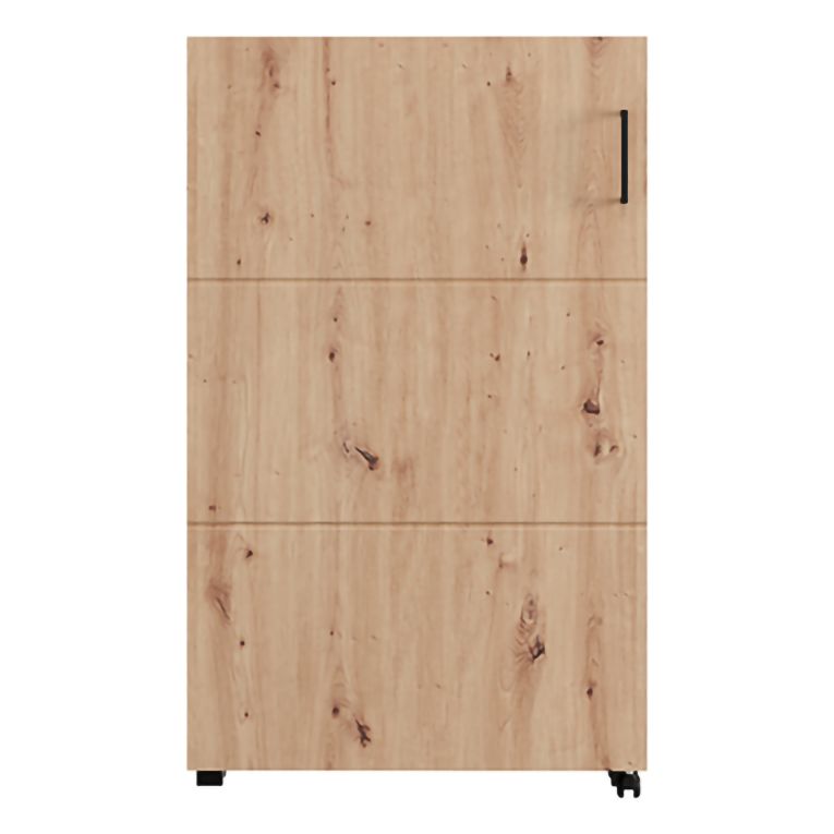 Scarpiera Marrone Rovere Nodi Nero 6 Ripiani Un'anta 68x33x113h cm, Ante con Doppia Capienza, Apertura con Ruote - Porvoo