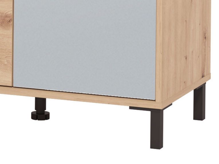 Scarpiera Marrone Rovere Nodi Nero 9 Ripiani con Specchio 80x40x205.5h cm, 4 Ante - Scansano