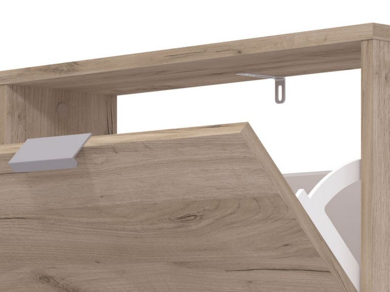 Scarpiera Marrone Rovere Scuro un Ripiano 5 Ante 58x18x191.5h cm, kit Fissaggio a Muro Incluso - Capriolo