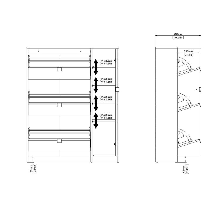 Scarpiera Marthe, Mobile portascarpe, Armadio da ingresso multiuso, Mobiletto per calzature, 99x24 h124 cm, Quercia e Bianco